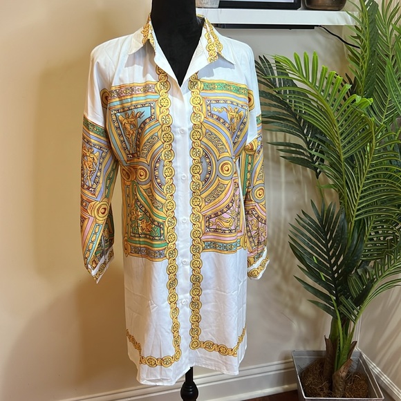 Unbranded Luxury Inspired Button Down Shirt Dress Large - Picture 4 of 11